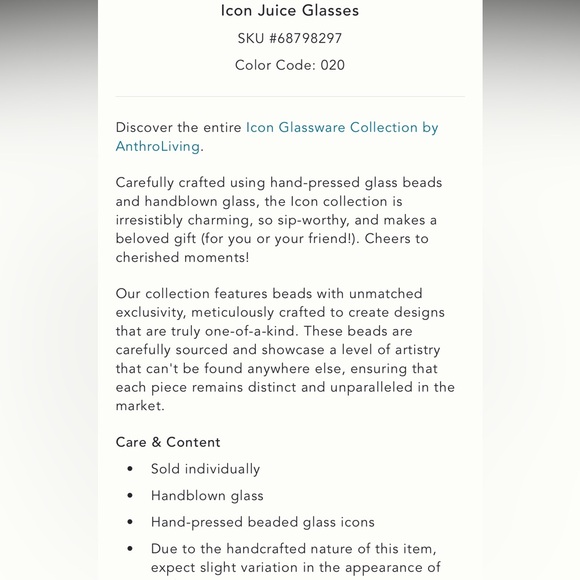 Mushroom Anthropologie Icon Juice Glass - Picture 3 of 5